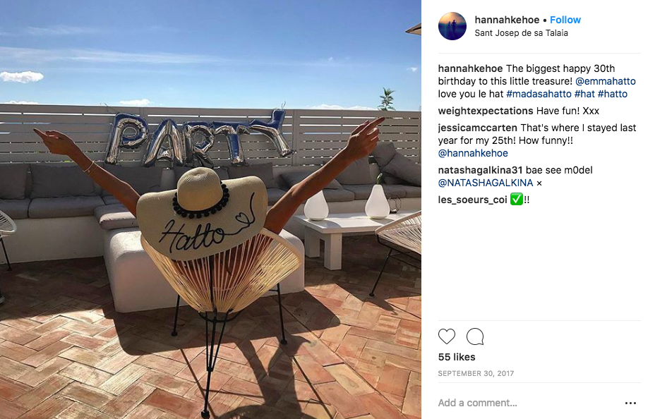 An Instagram post capturing Emma's birthday bash